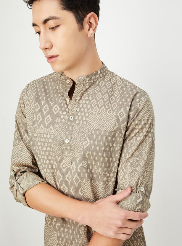 Men Printed Short Kurta