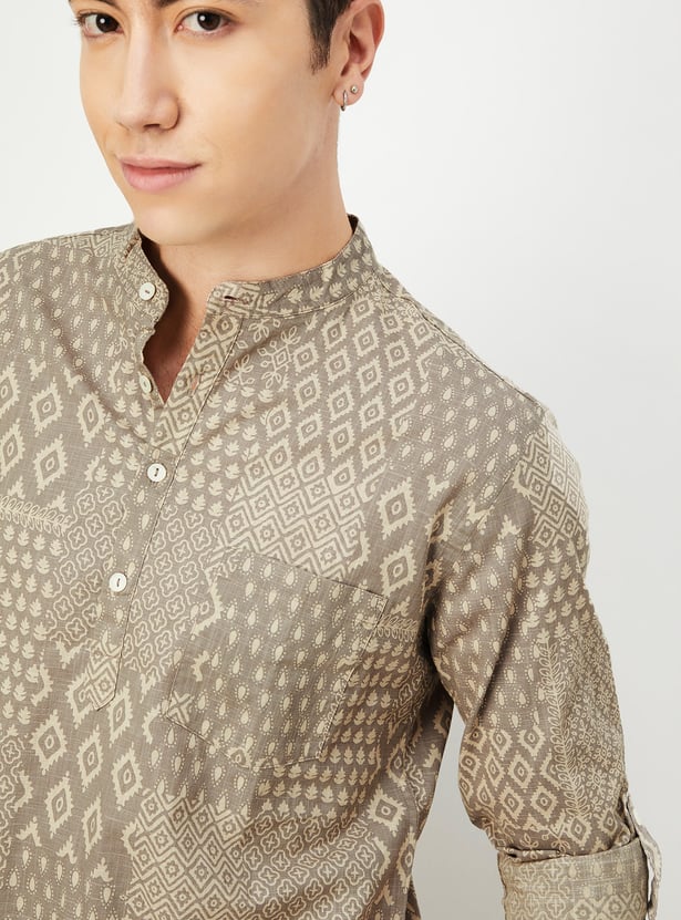 Men Printed Short Kurta