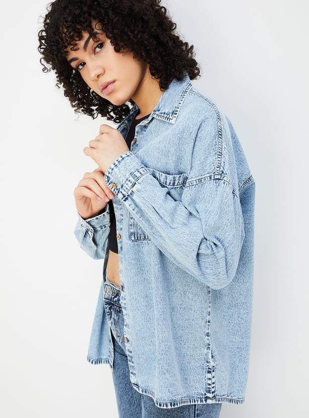 Women Washed Denim Shirt