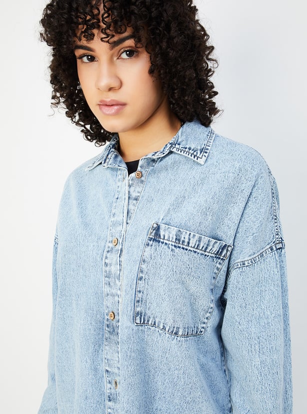 Women Washed Denim Shirt