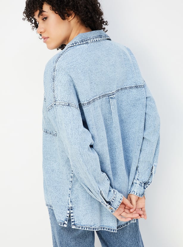 Women Washed Denim Shirt