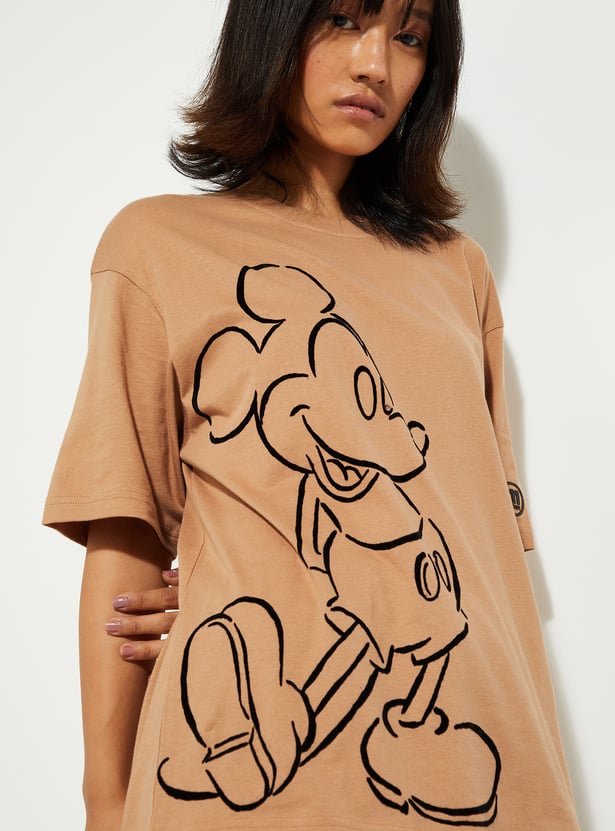 URB_N Women Mickey Mouse Printed T-shirt