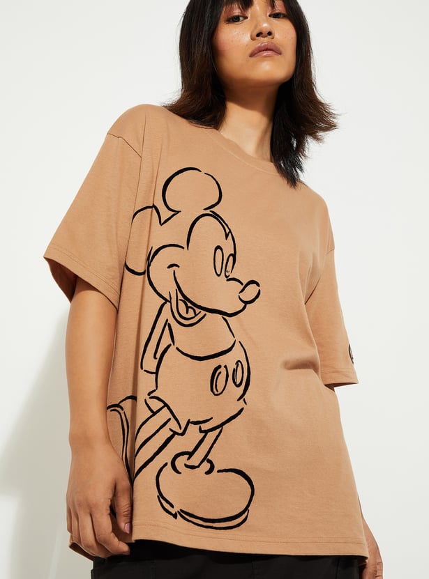 URB_N Women Mickey Mouse Printed T-shirt