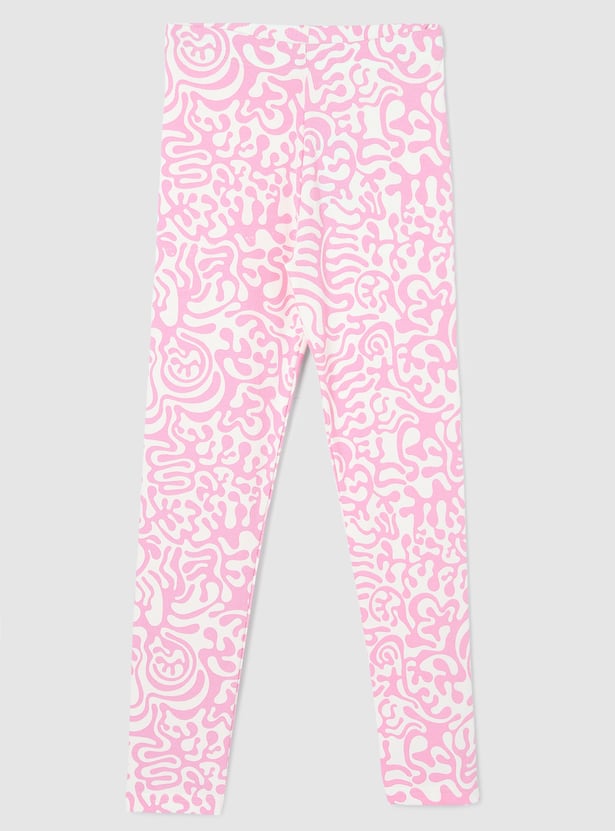 Girls Printed Full-Length Leggings