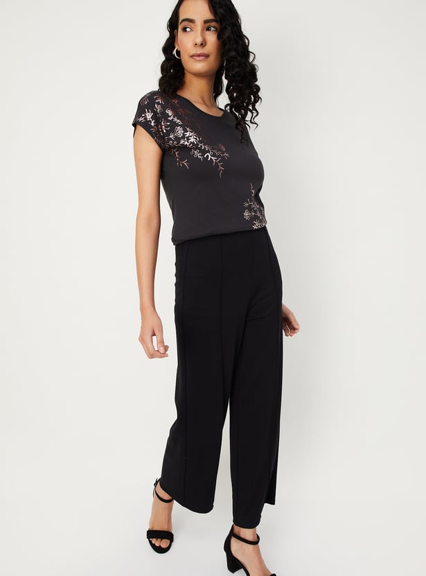 Women Metallic Printed T-shirt