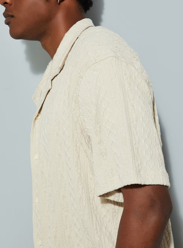 URB_N Men Relaxed Fit Jacquard Resort Shirt