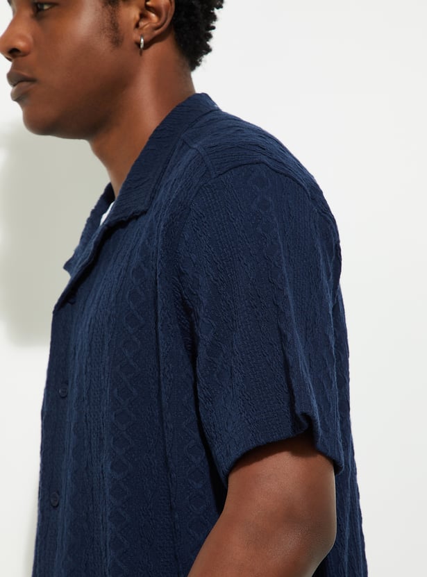 URB_N Men Relaxed Fit Jacquard Resort Shirt