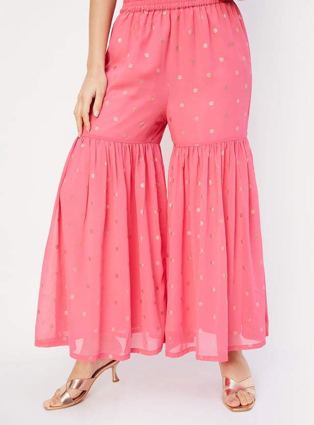 Women Embroidered Flared Kurta Set