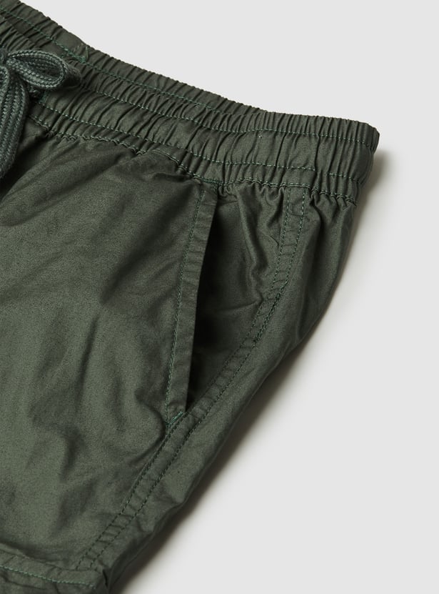 Boys Solid Cargo Shorts