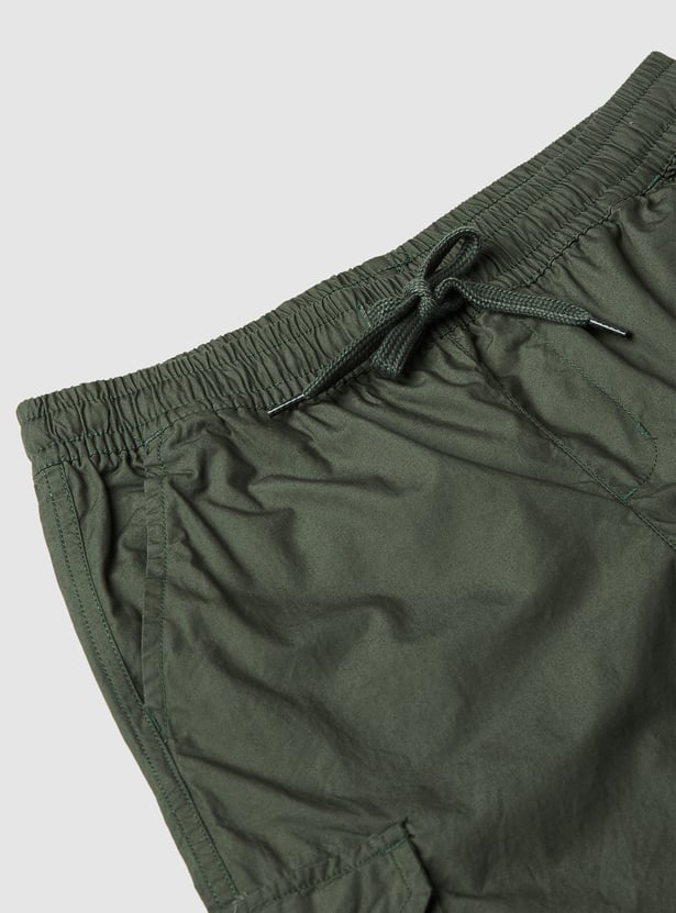 Boys Solid Cargo Shorts