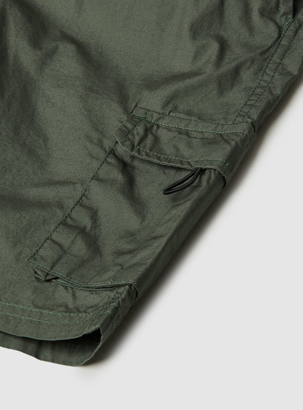 Boys Solid Cargo Shorts