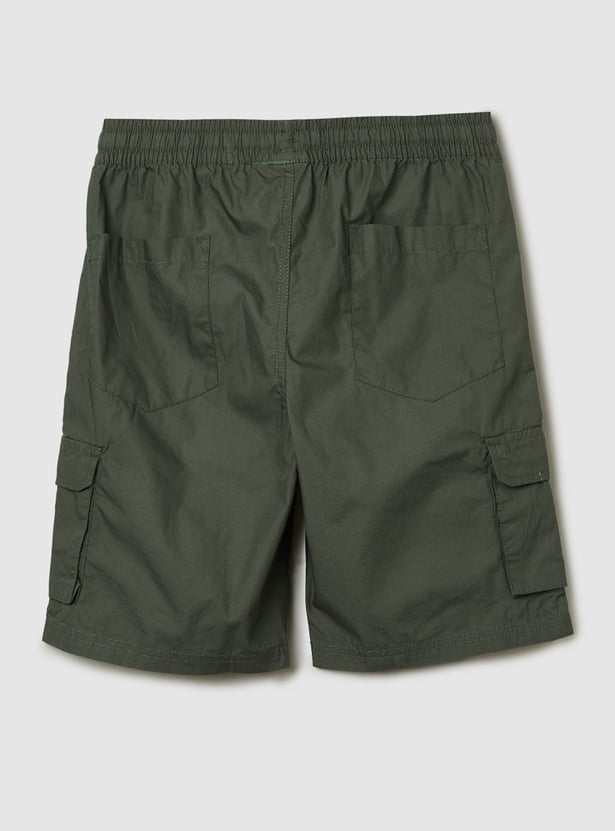 Boys Solid Cargo Shorts
