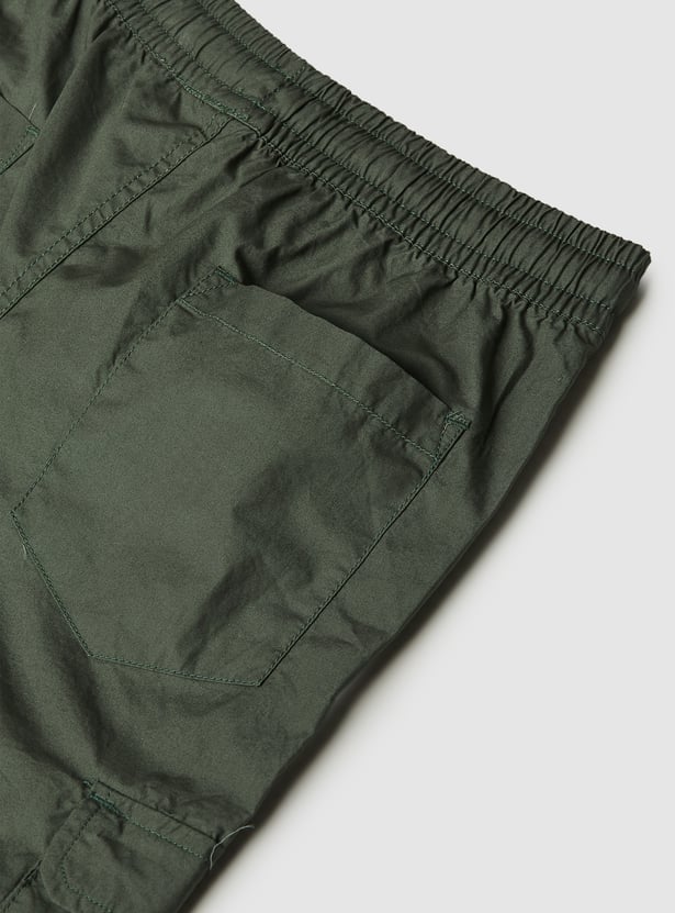 Boys Solid Cargo Shorts