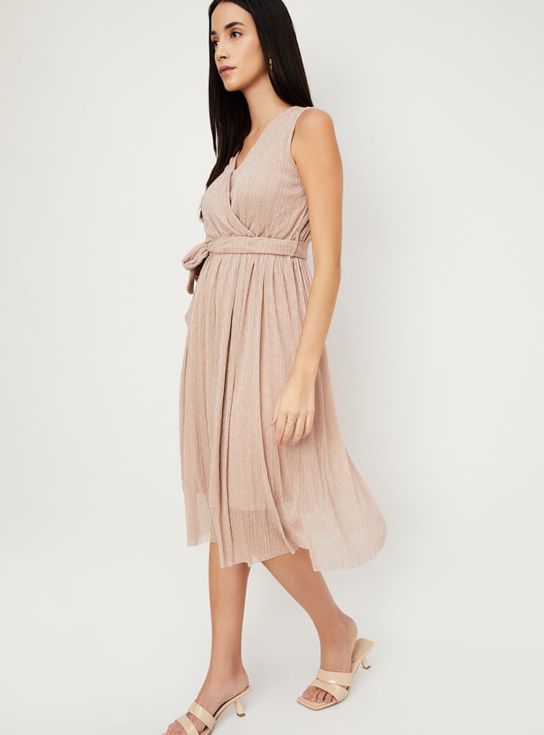 8597 Tile Shimmer Pleated Dress