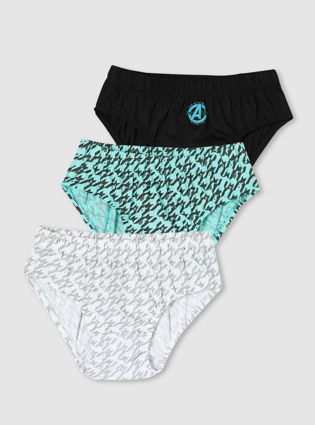 Boys Avengers Printed Elasticated Briefs - Pack of 3