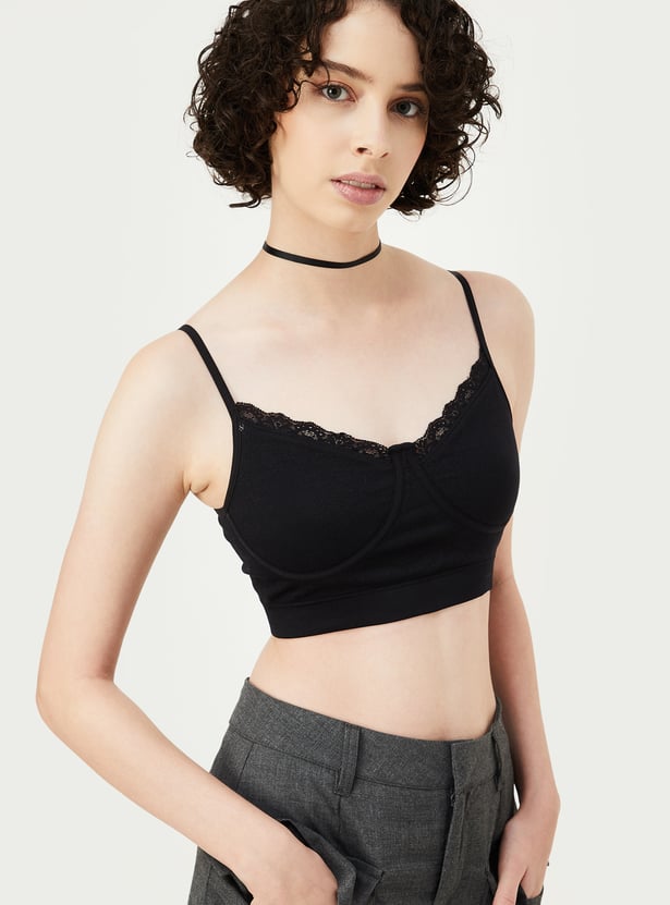 Women Solid Seamless Cami Bra