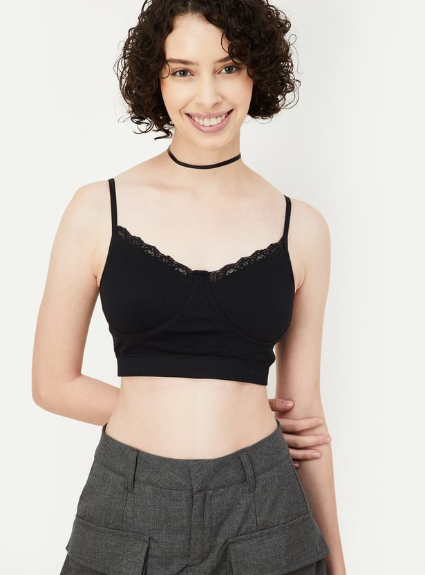 Women Solid Seamless Cami Bra