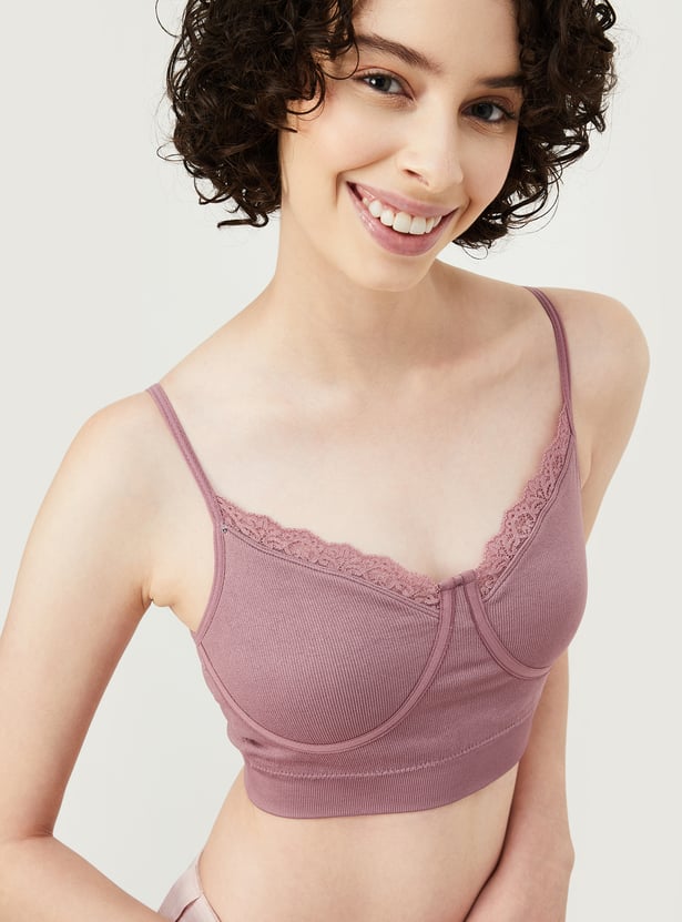 Women Solid Seamless Cami Bra