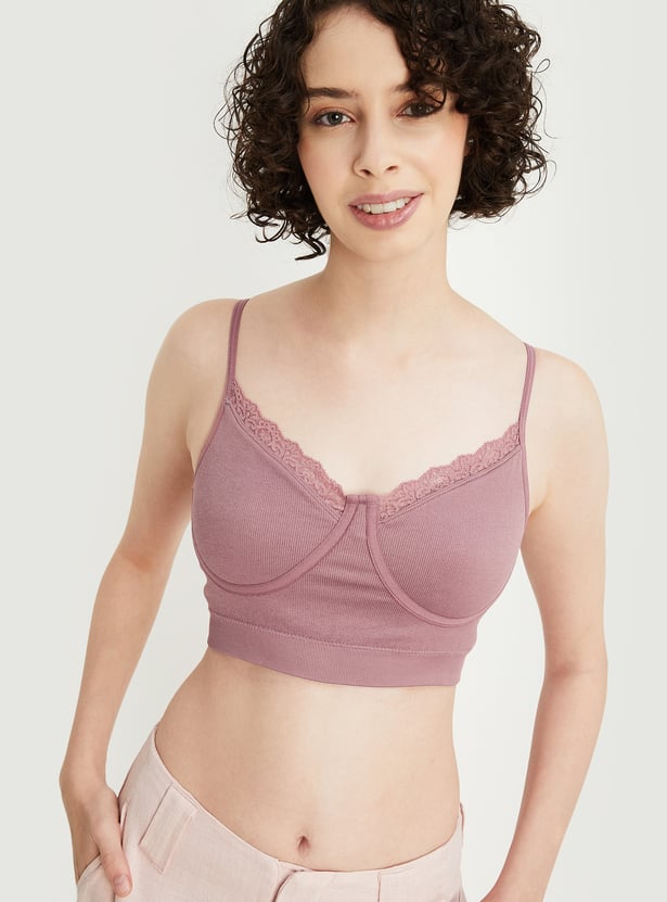 Women Solid Seamless Cami Bra