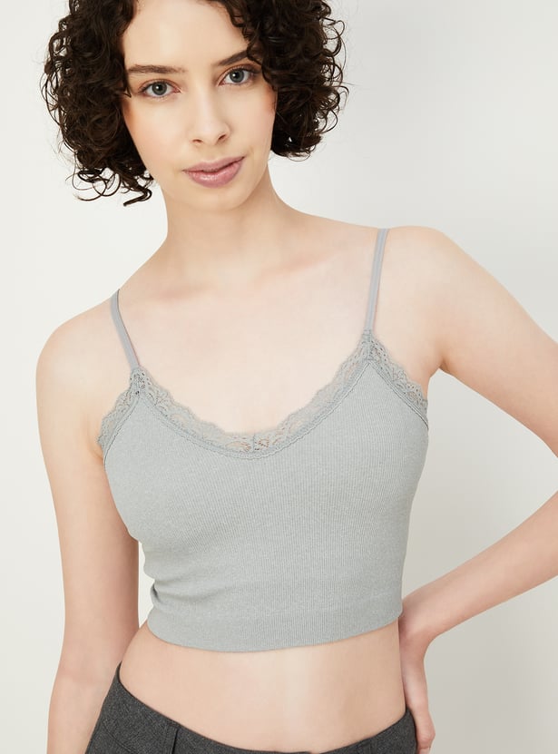 Women Lace Detail Cami Bra