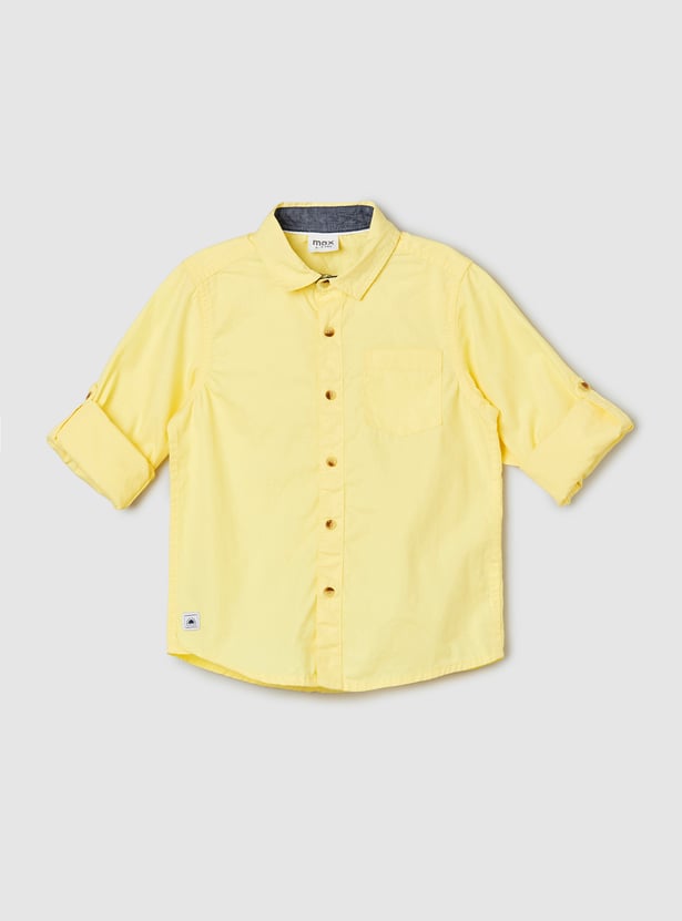 Boys Solid Casual Shirt