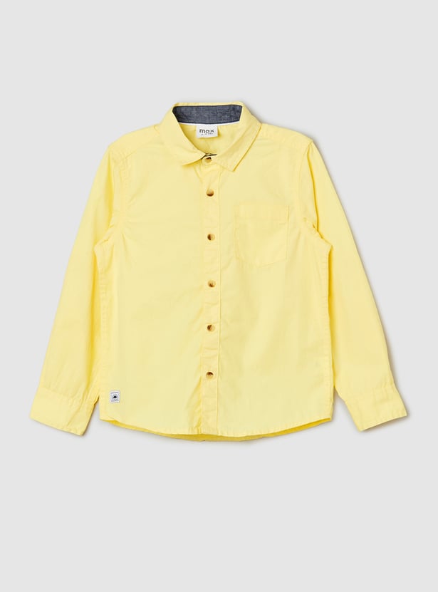 Boys Solid Casual Shirt