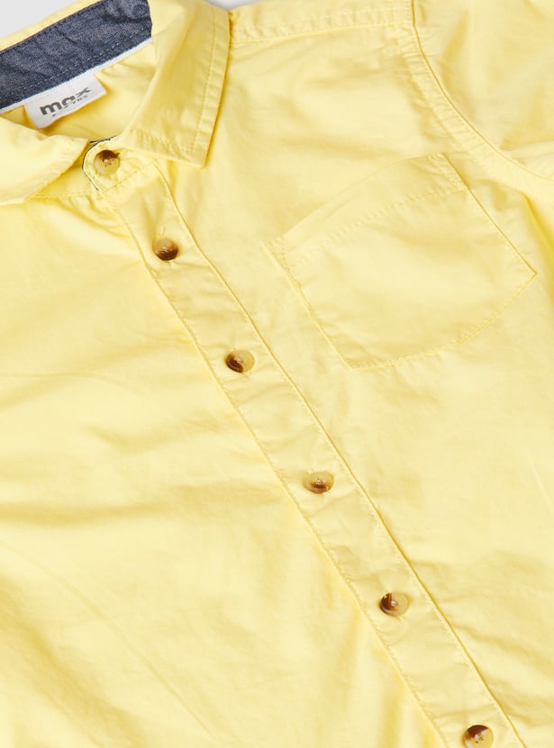 Boys Solid Casual Shirt