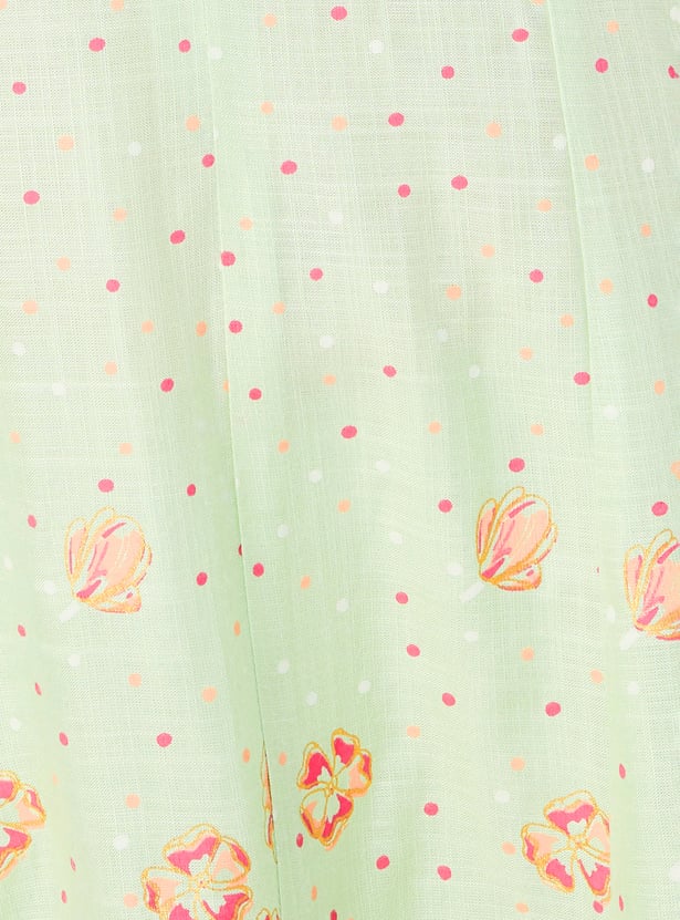Women Printed Kalidar Kurta with Straight Pants