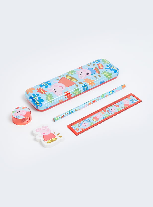 Kids Peppa Pig Printed Pencil Box Gift Set