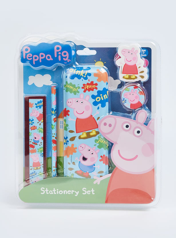 Kids Peppa Pig Printed Pencil Box Gift Set