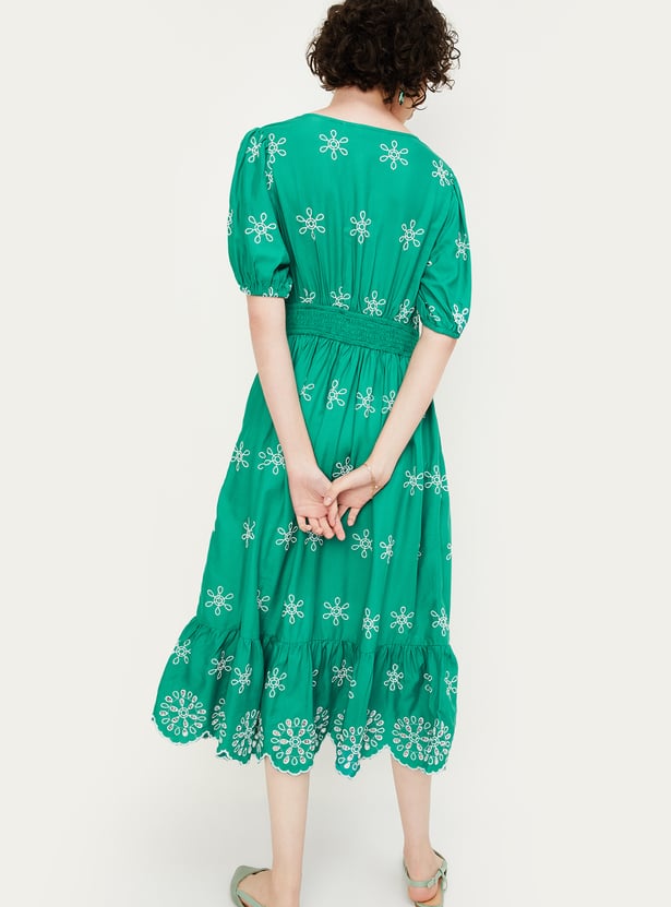 Women Embroidered Midi Dress