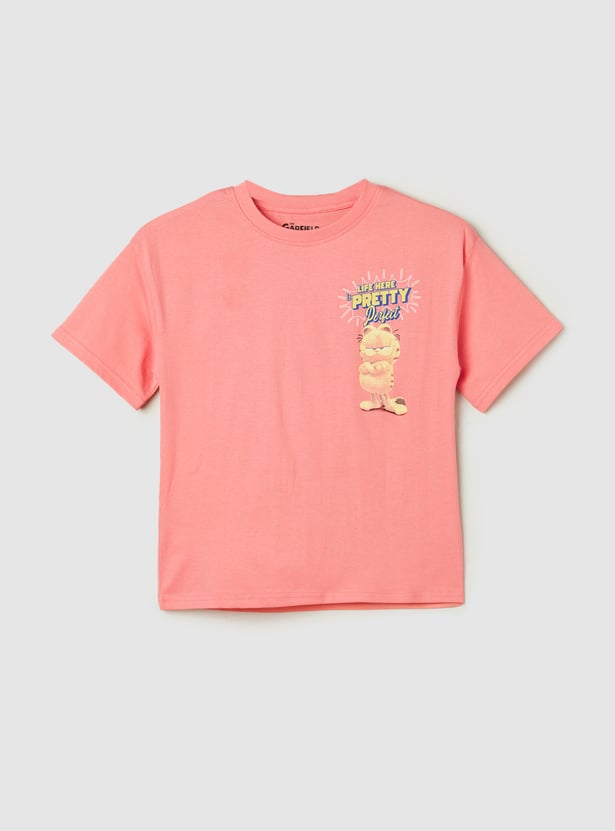 Boys Garfield Print Oversized T-shirt