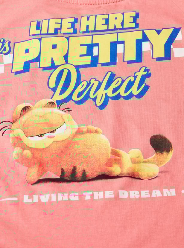 Boys Garfield Print Oversized T-shirt