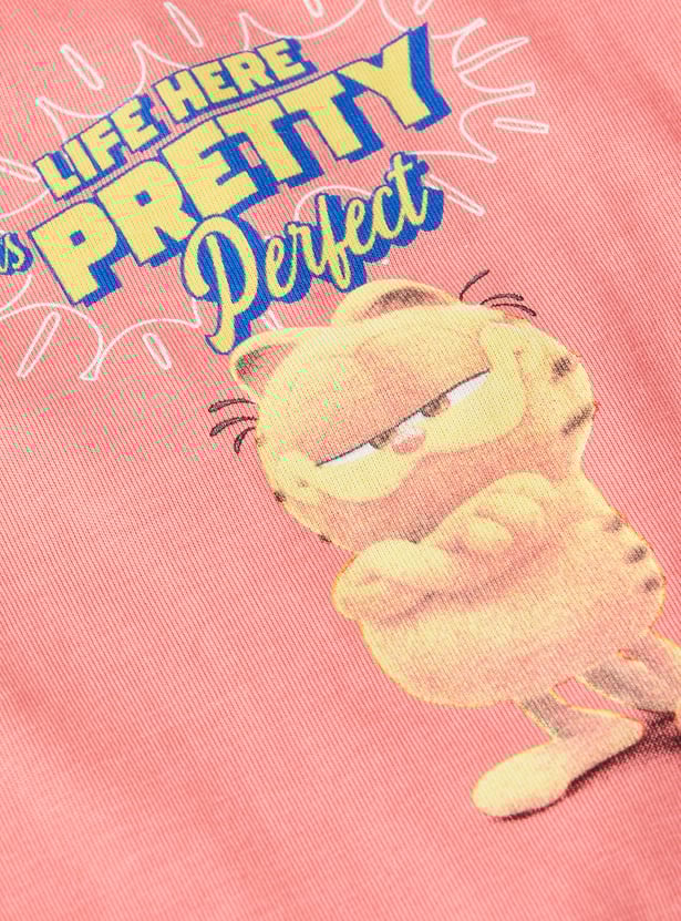 Boys Garfield Print Oversized T-shirt