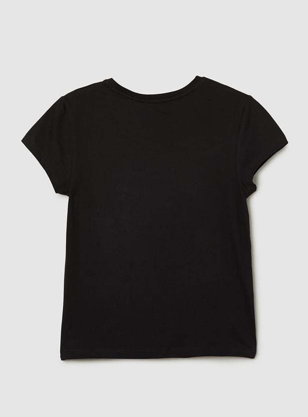 Girls Sequinned Garfield T-shirt