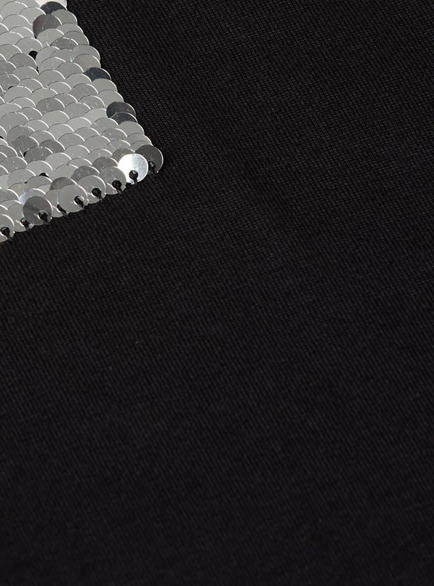 Girls Sequinned Garfield T-shirt