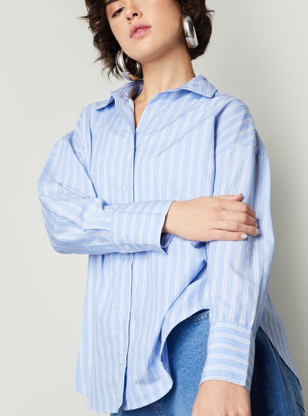 Women Oversized Striped Shirt