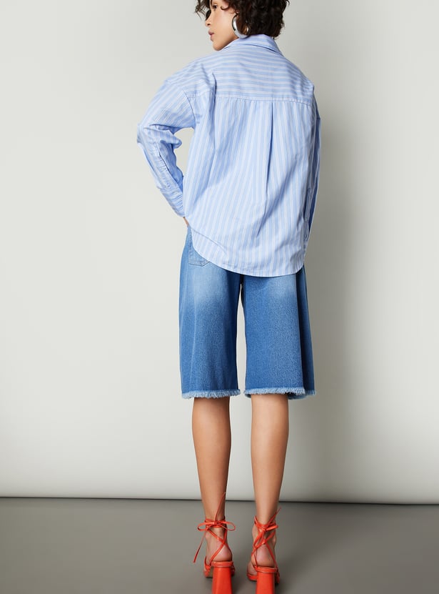 Women Oversized Striped Shirt