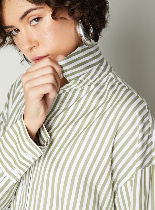 Women Oversized Striped Shirt