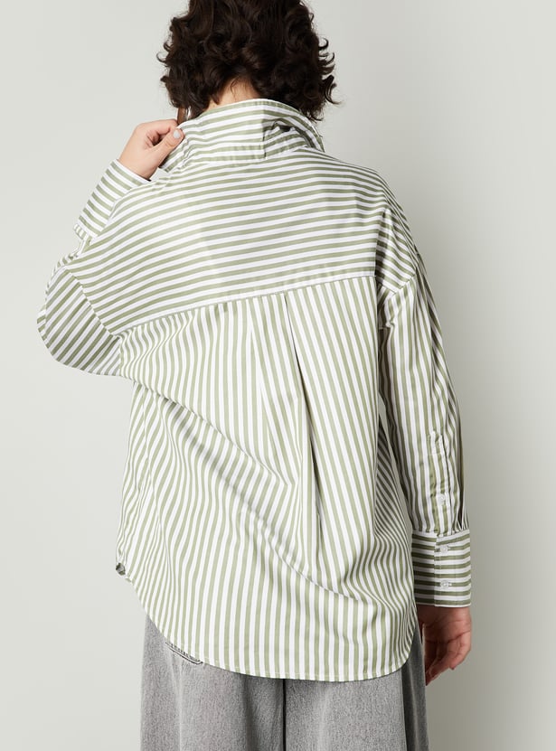 Women Oversized Striped Shirt