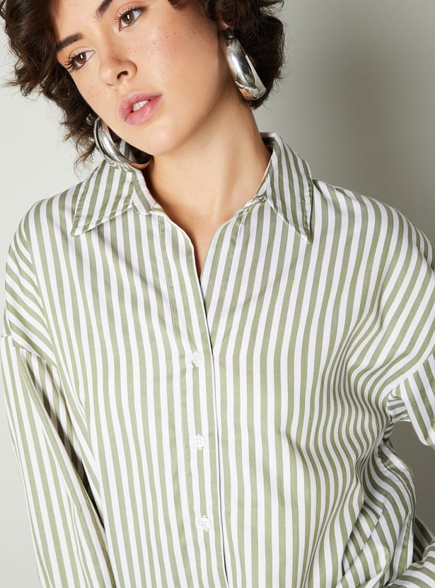 Women Oversized Striped Shirt