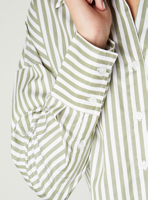 Women Oversized Striped Shirt