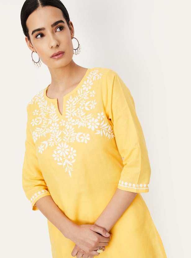 Women Chikankari Straight Kurta