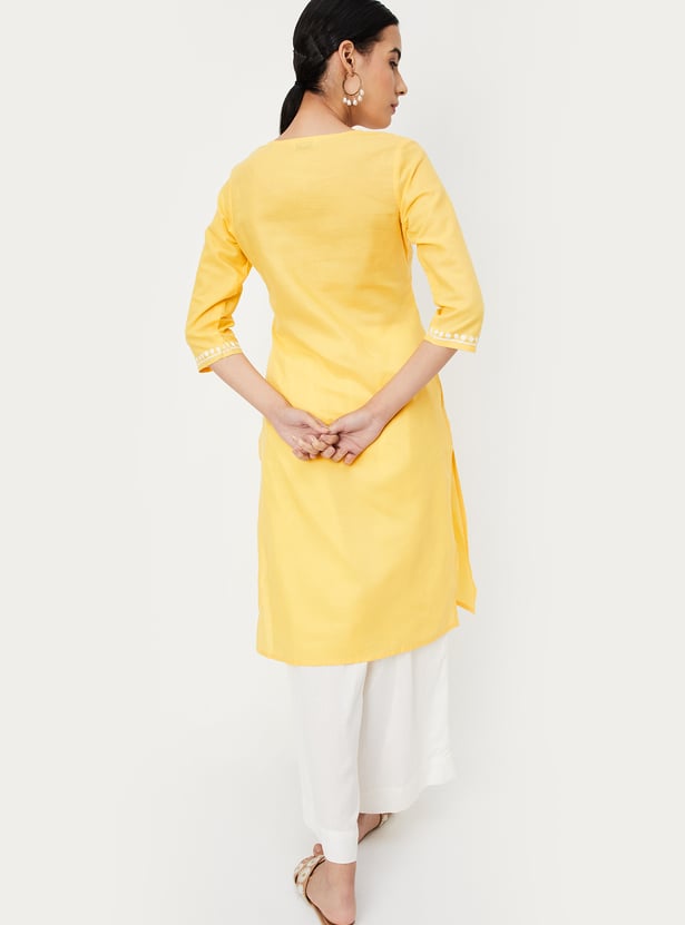 Women Chikankari Straight Kurta