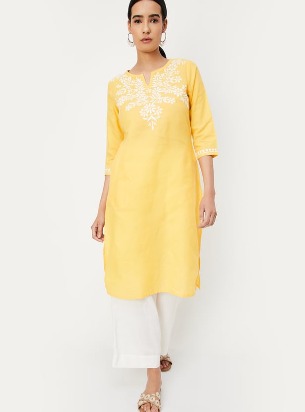 Women Chikankari Straight Kurta