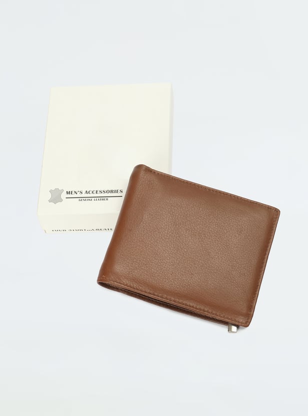 Men Solid Bi-Fold Wallet