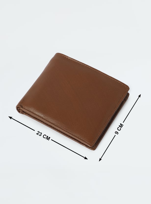 Men Solid Bi-Fold Wallet