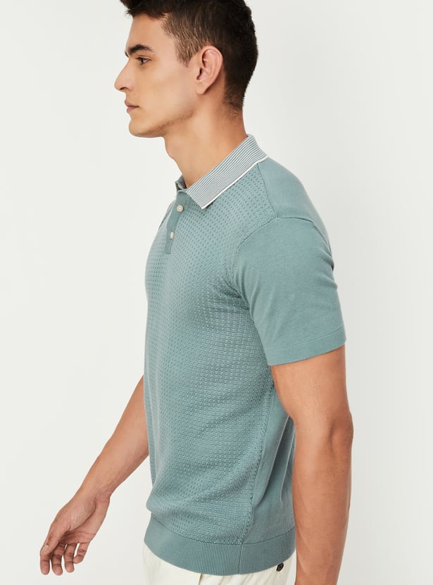 Buy Men Knitted Polo T-shirt Online at just Rs. 899.0
