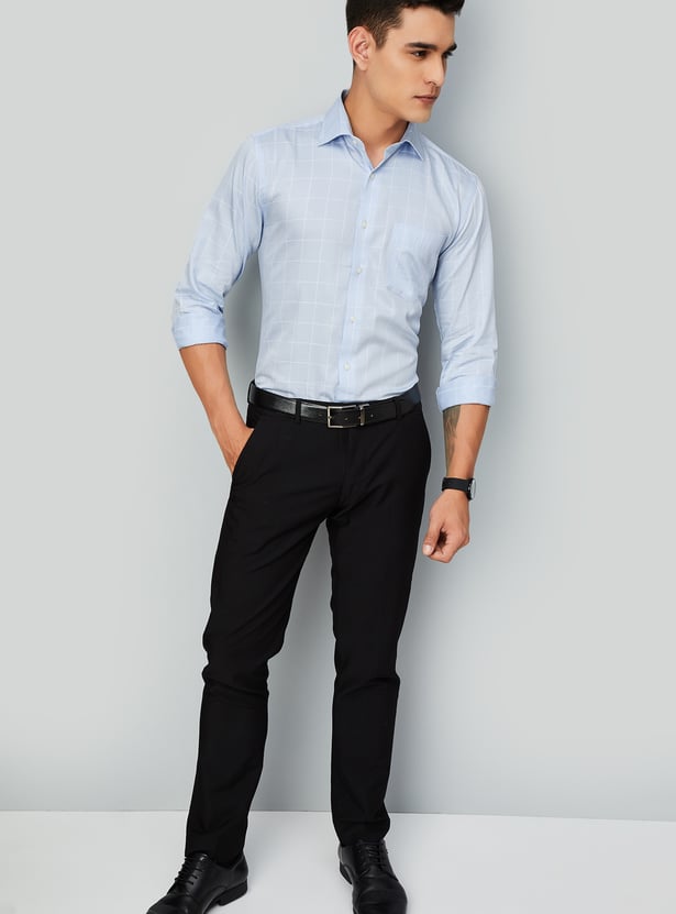 Men Regular Fit Checked Formal Shirt