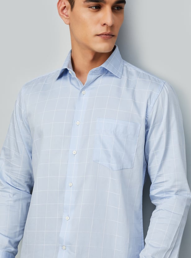 Men Regular Fit Checked Formal Shirt